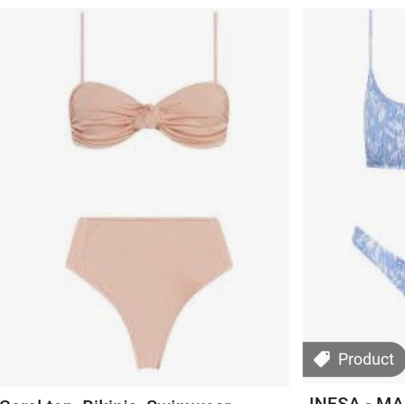 Nwt Triangl knotted Theo peach fuzz bra ribbed SET S - Picture 4 of 8